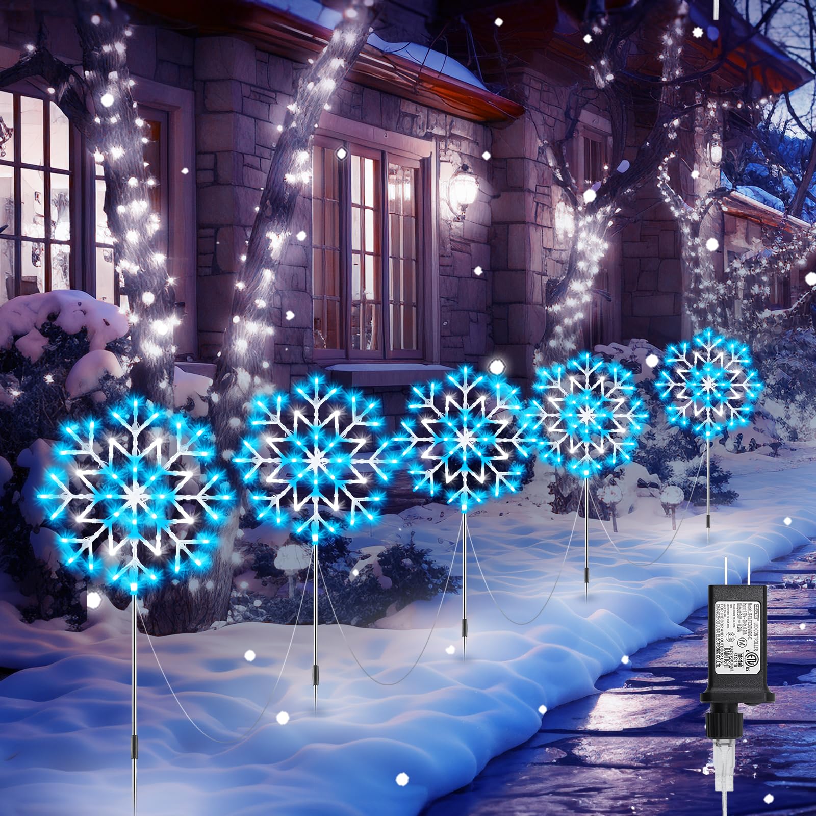Amazon.com : Brightown Snowflake Lights Outdoor, 10 Large